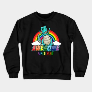 Dinosaur Born 2014 - 9 Years Old Birthday Crewneck Sweatshirt